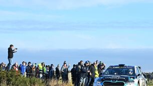 <p>Derry's Callum Devine (Skoda Fabia RS Rally2) and his Killarney co-driver Noel O'Sullivan took a start to finish victory in the Corrib Oil Galway International Rally, the opening round of the NAPA Auto Parts Irish Tarmac Rally Championship. Pic: Martin Walsh. </p>