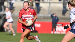 <p>Cork captain Emma Cleary on the break against Galway during the Lild NFL division 1, round 2 at Páirc Uí Rinn. Picture; Eddie O'Hare</p>