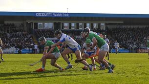 <p>Limerick's Paddy O'Donovan and Waterford's Carthach Daly. Pic: ©INPHO</p>