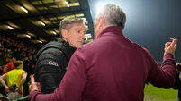 Kieran McGeeney and Padraig Joyce after the game 31/1/2026