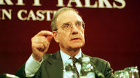 SENATOR AND CHAIRMAN OF THE MULTIPARTY TALKS GEORGE MITCHELL IN DUBLIN CASTLE.18/2/98.PIC LEON FARRELL/PHOTOCALL IRELAND!