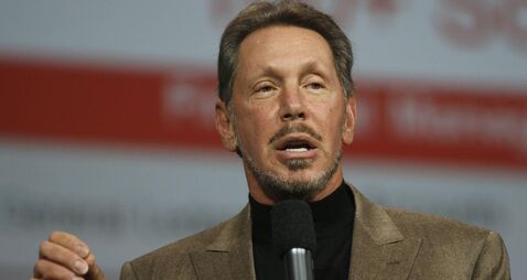 Oracle CEO Larry Ellison delivers a keyn