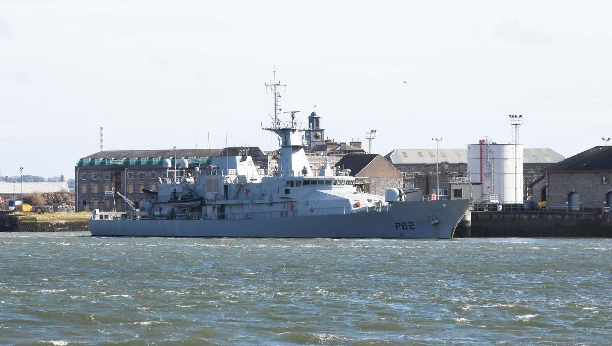 The Irish Naval Service ship, LÉ James Joyce, at the Naval Base, Haulbowline, Co Cork. Picture: Denis Minihane
