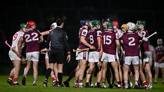 <p>If black carding the third person entering a row applied to hurling, the scuffles during Galway's clash with Cork on Saturday would have been avoided. Pic: Ben McShane/Sportsfile</p>