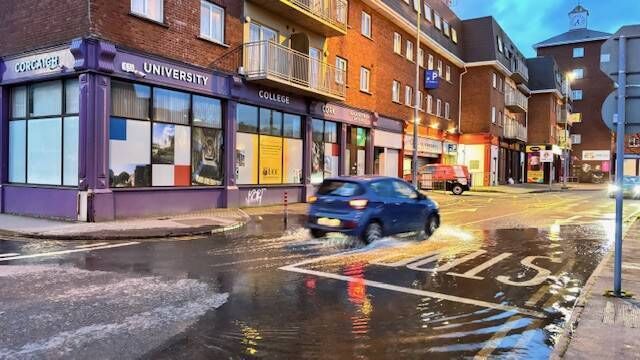 In Cork City, surface water was expected on Wandesford Quay, Union Quay, and Kyrl's Quay at around 6.29am. Picture: Jim Coughlan In Cork City, surface water was expected on Wandesford Quay, Union Quay, and Kyrl's Quay at around 6.29am. Picture: Jim Coughlan
