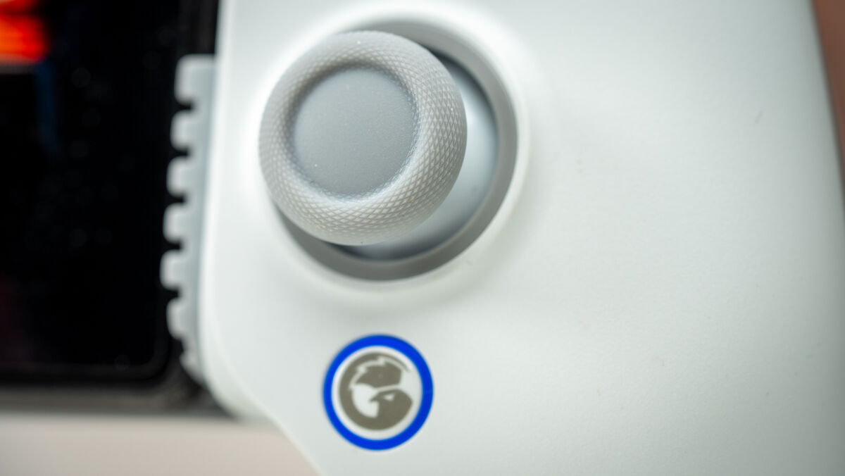 Swappable thumbsticks and a magnetic faceplate allow you to customise the GameSir G8 Plus MFi to suit different play styles. Picture: Noel Campion.