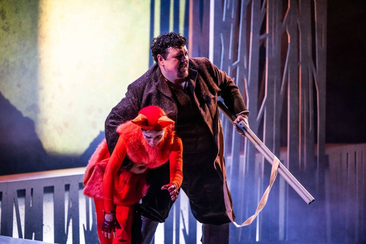 Ceola Roy (Little Sharp Ears) and Benjamin Russell (Forester) in The Cunning Little Vixen.