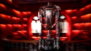 <p>A view of the Men’s Six Nations Championship Trophy at Edinburgh Castle, to celebrate the start of the Championship, in the city that gave birth to international rugby. Pic: INPHO/Dan Sheridan</p>