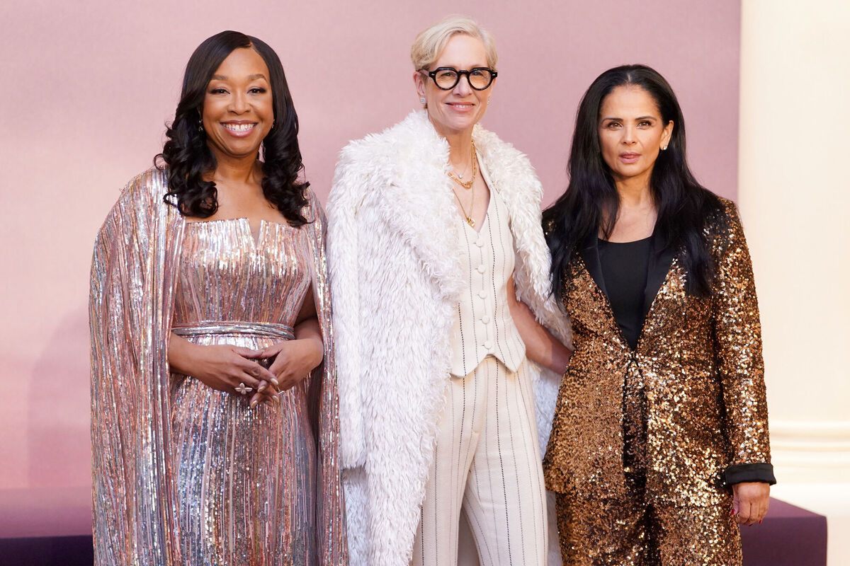 Producers Shonda Rhimes and Betsy Beers with Netflix chief content officer Bela Bajaria at the world premiere in Paris last month of season four of the Netflix costume drama Bridgerton. Picture: Ian West/PA Producers Shonda Rhimes and Betsy Beers with Netflix chief content officer Bela Bajaria at the world premiere in Paris last month of season four of the Netflix costume drama Bridgerton. Picture: Ian West/PA