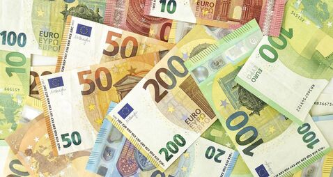 Euro banknote currency finance background