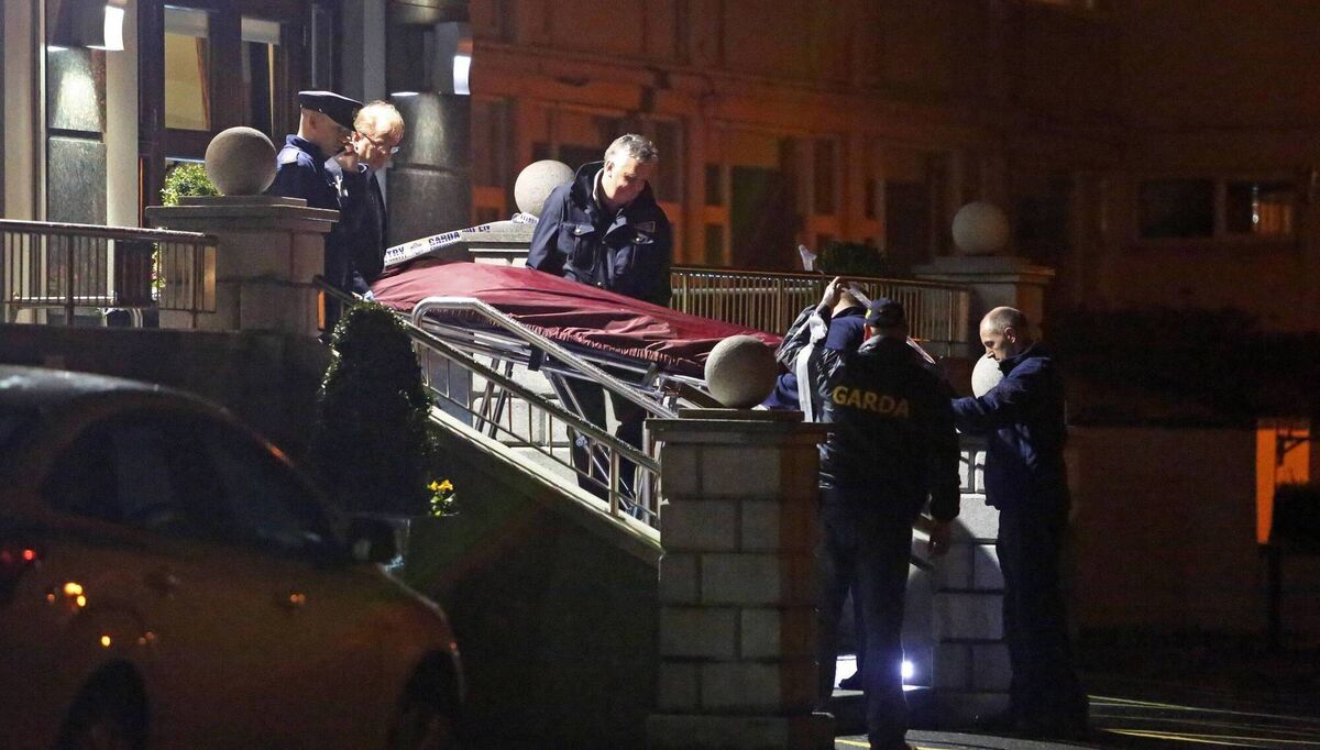 The body of one of the victims is taken from the scene of a shooting at the Regency Hotel. File Picture: Colin Keegan/Collins Dublin