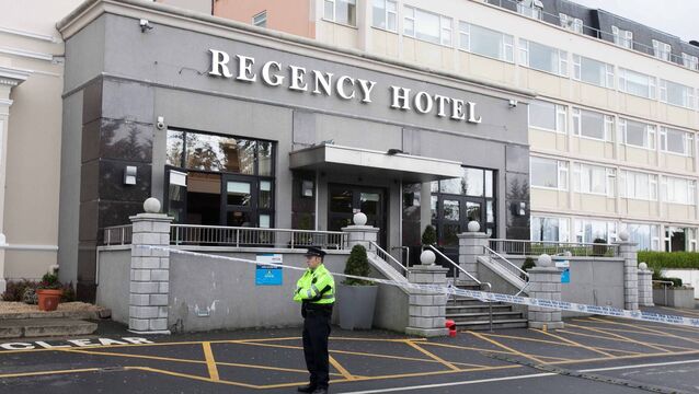 <p>Gardaí cordon off the scene after the fatal shooting of David Byrne, aged 34, from Raleigh Square, Crumlin at the Regency Hotel, Dublin, on February 5, 2016. File Picture: Gareth Chaney/Collins</p>