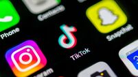 TikTok App, social network, app icon, display on display of mobile phone, smartphone, detail, full format