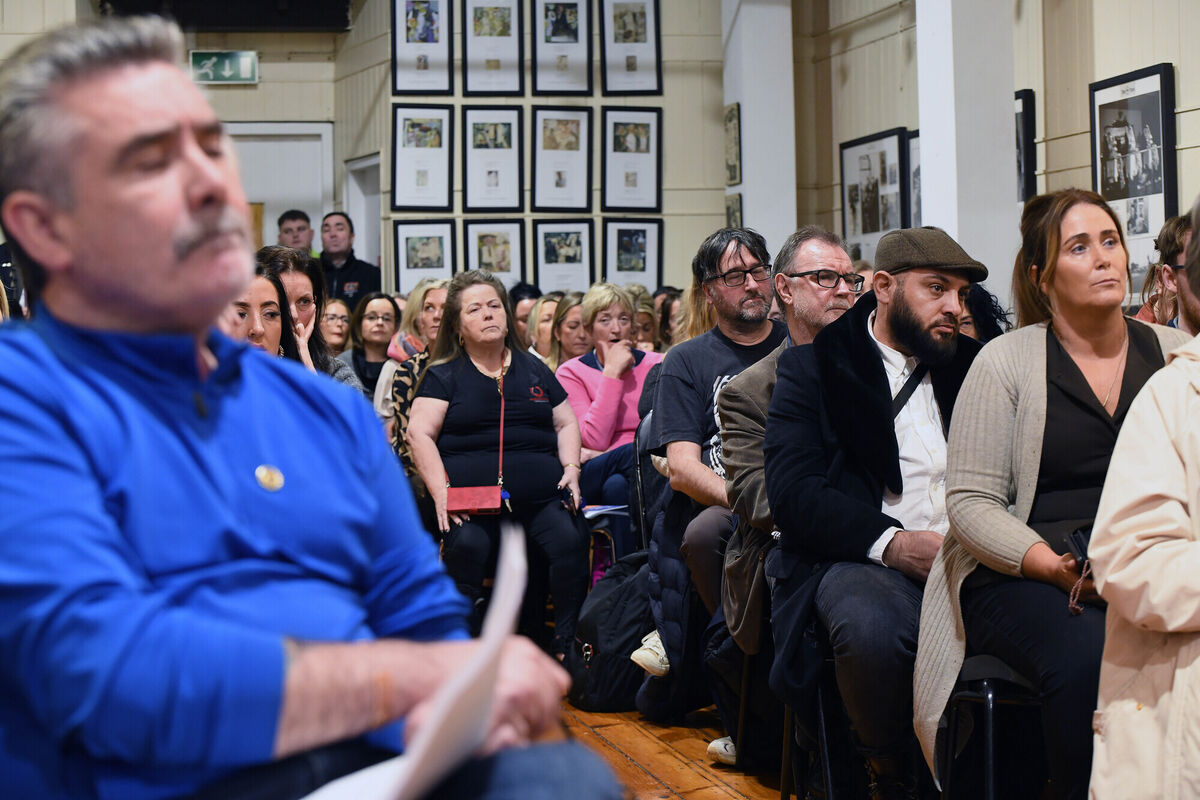  Martin Collins, co-director of Pavee Point, with attendees at the launch of the report.