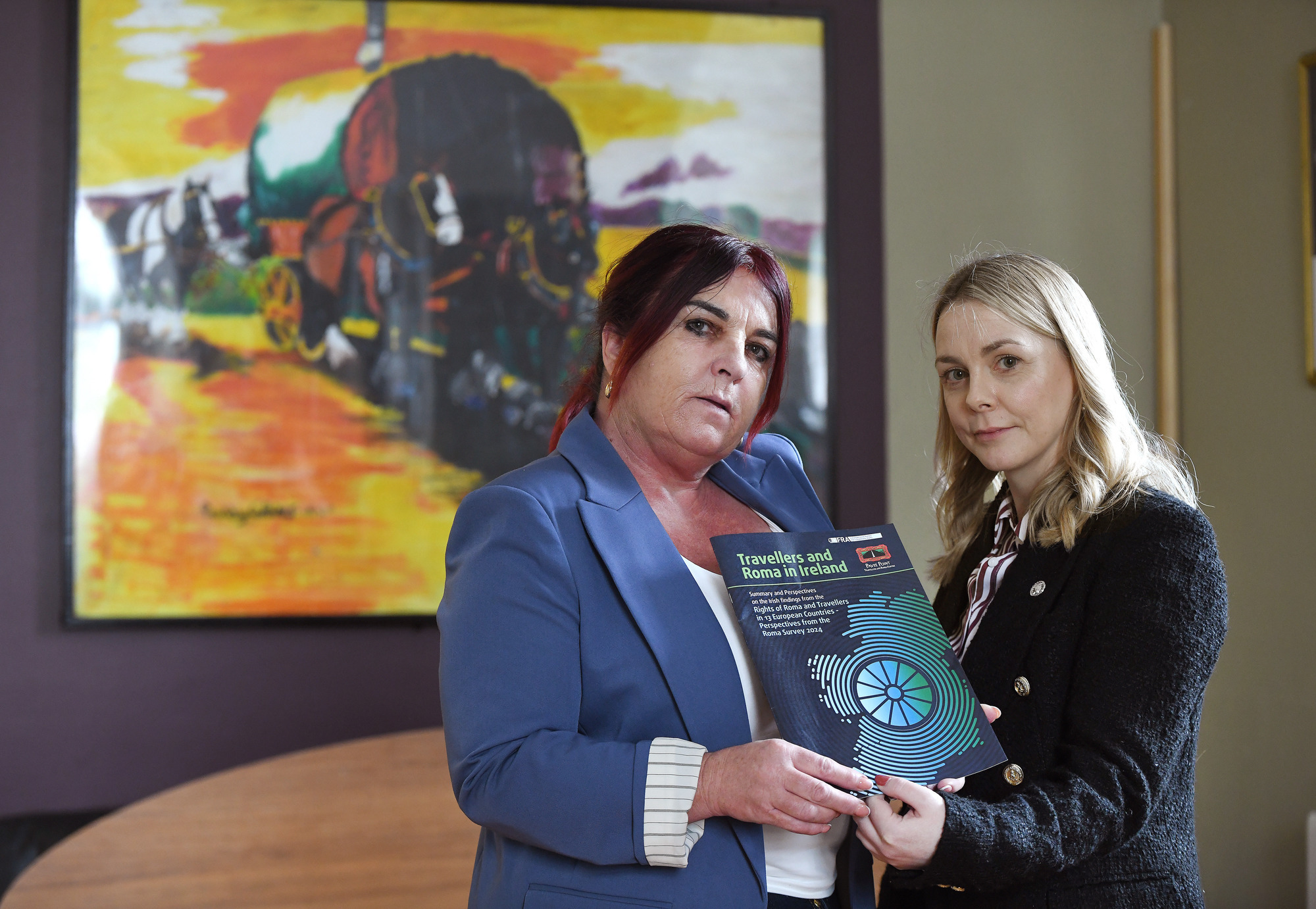  Dr Lyndsey Kavanagh co-director, right, and Mary Brigid Collins, primary healthcare co-ordinator of Pavee Point at the launch of a report 'Rights and Living Condition of Travellers and Roma in Ireland 2024'. Pictures: Moya Nolan
