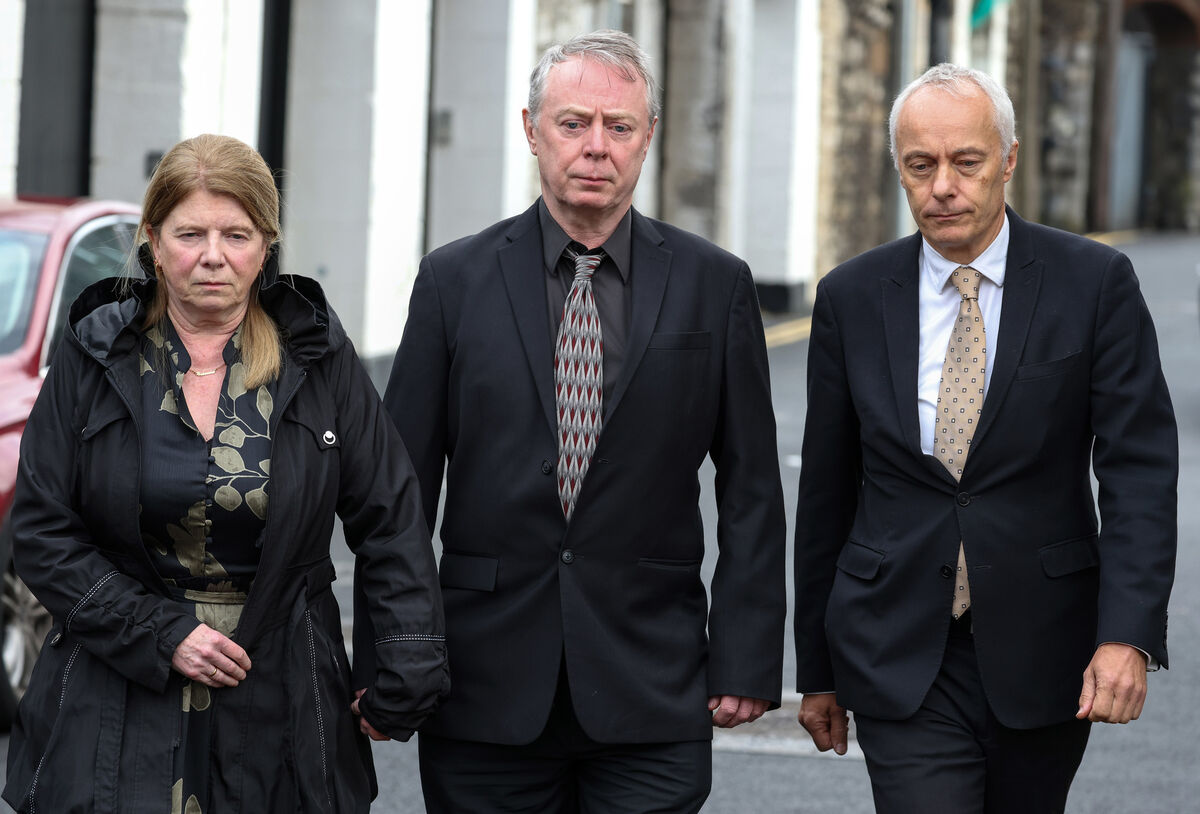 Vivienne’s parents, Lilly and Dermot Murphy, and their solicitor, Robert Bourke of Homs Assist Solicitors, leaving the Medical Council hearing. Picture: Colin Keegan/Collins