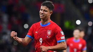 <p>Czechis forward Adam Hlozek Pic: MICHAL CIZEK/AFP via Getty Images) </p>