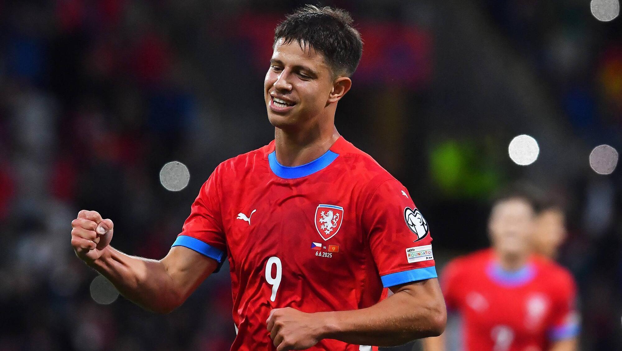 Czechis forward Adam Hlozek Pic: MICHAL CIZEK/AFP via Getty Images) 