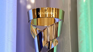 <p>A view of the Solidarity / Solidarité trophy at the Embassy Of Ireland In Paris. Pic: ©INPHO/Billy Stickland</p>
