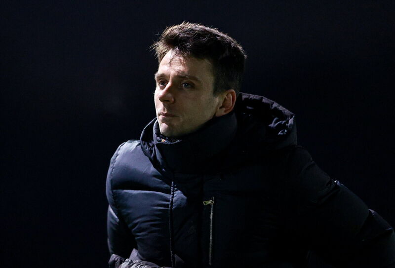 MICL manager Jamie Wall after his side's victory. Pic: Thomas Flinkow/Sportsfile
