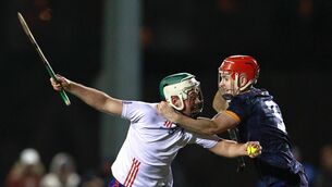 <p>FINAL COUNTDOWN: Ben Currivan of MICL is fouled by Sam Bourke of DCU Dóchas Eireann. Pic: Thomas Flinkow/Sportsfile.</p>