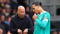 Arne Slot and Virgil van Dijk file photo