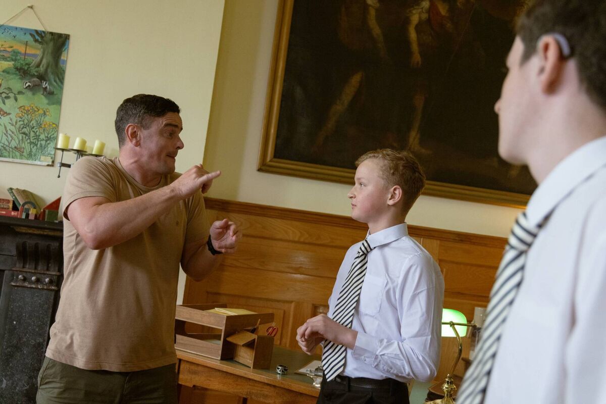 Seán Herlihy with participants during the making of 'A Quiet Love'.