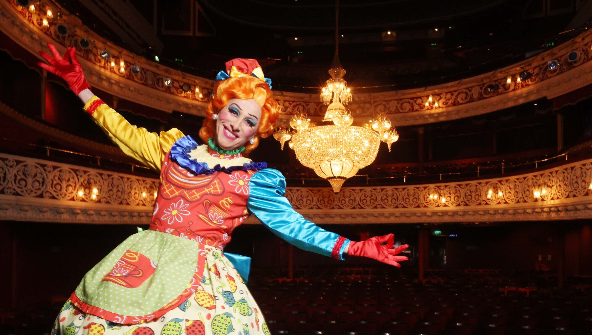 Legendary Gaiety Panto Dame Joe Conlan as Nana Potts. Photographer: Leon Farrell / Photocall Ireland