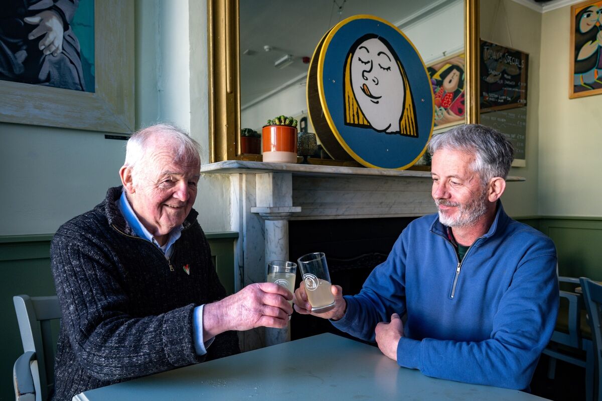 Arthur Leahy, co-founder of the Quay Co-Op, and former manager John Calnan are pictured inside the restaurant in Cork city, sharing a quiet moment together as they reflect on their time at the helm and the legacy they leave behind with the handover of stewardship to a new generation. Picture Chani Anderson