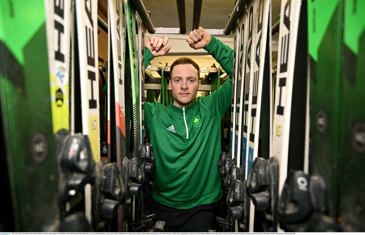 Alpine Skier Cormac Comerford at the Kilternan Ski Slopes in Dublin. Photo by Harry Murphy/Sportsfile 