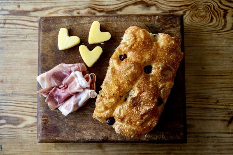 ABC Focaccia bread served with Serrano ham and cheddar hearts. picture Chani Anderson