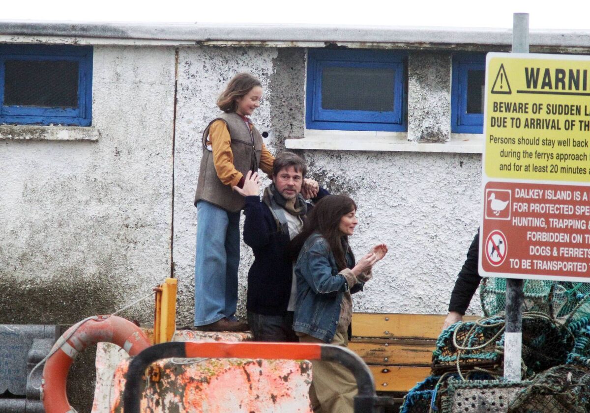 Brad Pitt filming for his latest film called One For All at Bulloch Harbour, Dalkey, Dublin. Picture: Padraig O'Reilly.