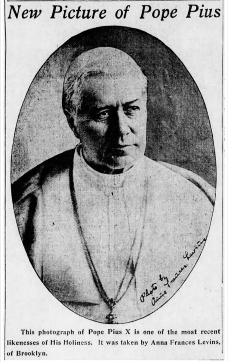 Anna Frances Levins' photograph of Pope Pius X.
