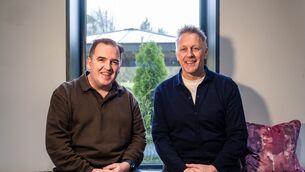 <p>Irish Examiner’s John Fallon and Ireland manager Heimir Hallgrimsson pictured at Fota hotel. Picture: Chani Anderson/Irish Examiner</p>