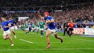 <p>UP AND RUNNING: France's Louis Bielle-Biarrey breaks through to score their first try of the game during the Guinness Men's Six Nations match at the Stade de France, Paris. Picture date: Thursday February 5, 2026. PA Photo. Photo credit should read: Adam Davy/PA Wire</p>