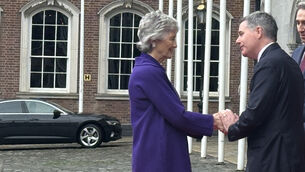 <p>Catherine Connolly is congratulated on her election as President of Ireland by then finance minister Paschal Donohoe on November 11. Days later, Mr Donohoe announced his departure for the World Bank. Picture: Eamonn Farrell/RollingNews</p>