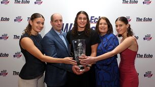 <p> Nicola Tuthill, The Echo Women In Sport Award 2025 Sportswoman of the Year Award winner with her family, Olivia, Norman, Colette and Aoife Tuthill, at The Metropole Hotel. Picture: Jim Coughlan.</p>
