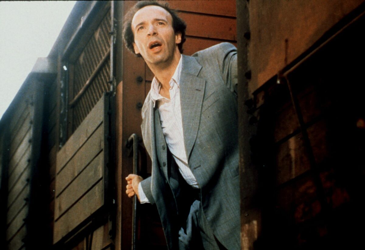 Roberto Benigni in a scene from Life is Beautiful. Roberto Benigni in a scene from Life is Beautiful.