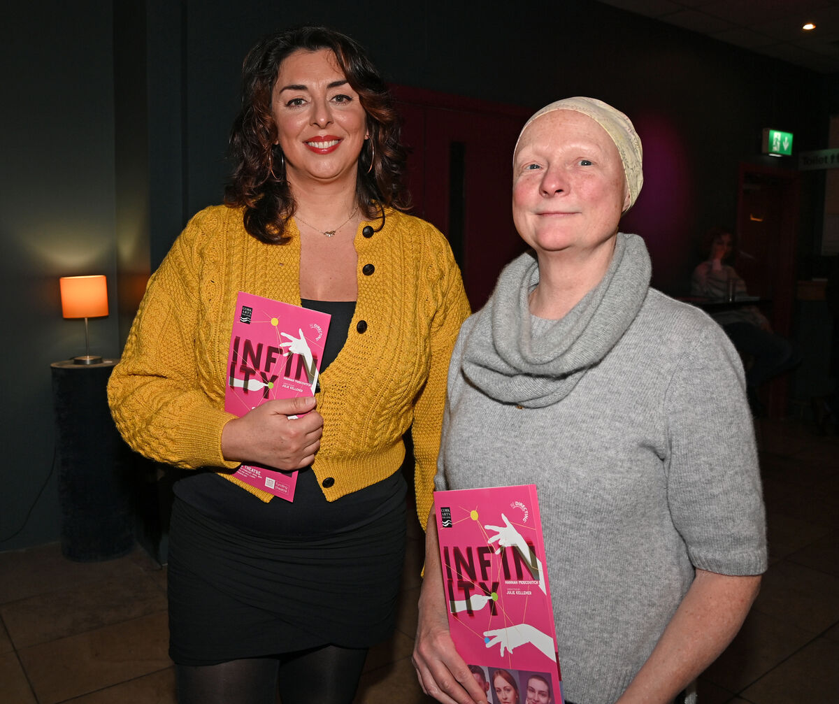  Julie Kelleher, director of Infinity,  and Fin Flynn, artistic director of Cork Arts Theatre,  at the opening night. 