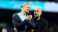 Erling Haaland and Pep Guardiola file photo