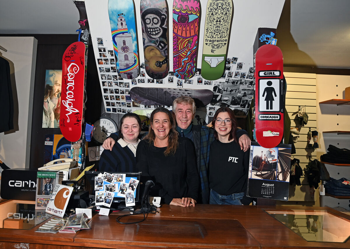 Niall Hassett and Louisa Heckett with staff Kate O'Neill (left) and Caoimhe Cooney at Primetime. Picture: Eddie O'Hare