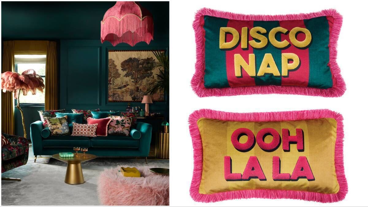 The Showstopper range, complete with the Disco Nap and Ooh La La scatter cushions. The Showstopper range, complete with the Disco Nap and Ooh La La scatter cushions.