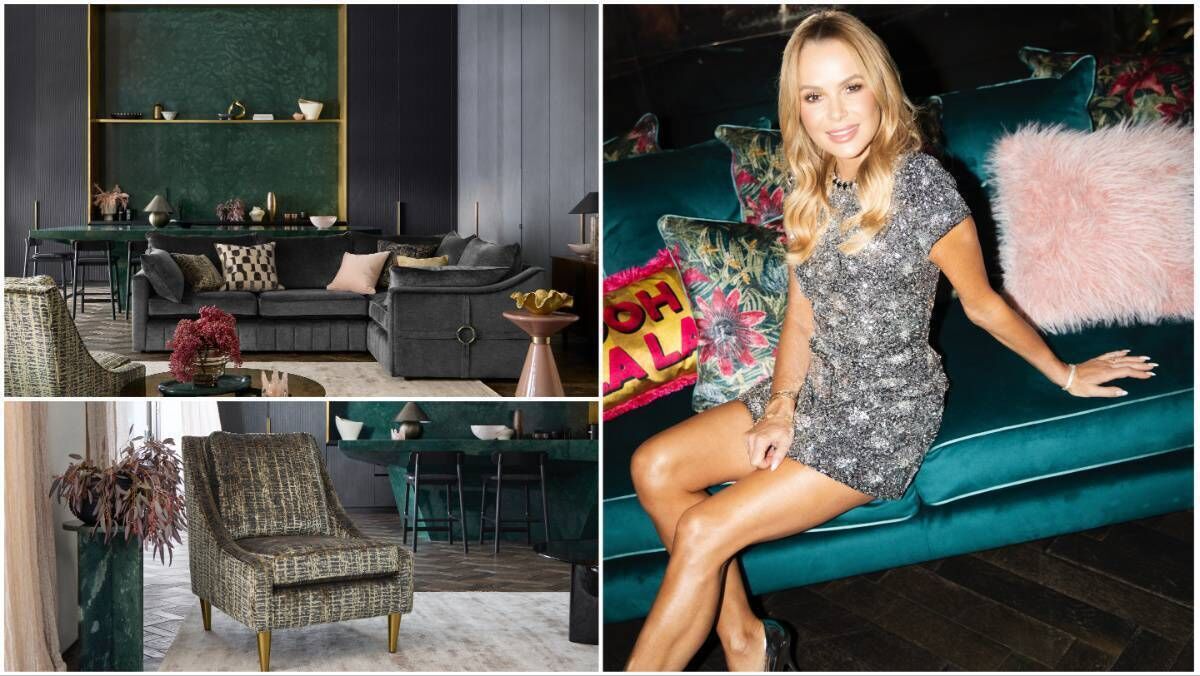 Amanda Holden and left, the Olivier range in her collection.