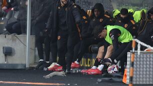 <p>A squirrel runs past the dugouts during the Sky Bet Championship match between Hull City AFC and Norwich City FC at MKM Stadium on February 15, 2025 in Hull, England. (Photo by Nigel Roddis/Getty Images)</p>