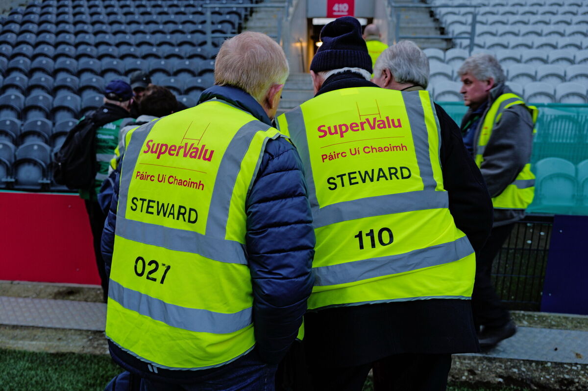 Maors listen for instructions before going to their posts for the Allianz Hurling League Division 1A match between Cork and Tipperary at SuperValu Páirc Ui Chaoimh in Cork. Photo by Ray McManus/Sportsfile