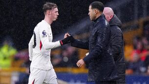 <p>Cole Palmer scored a first-half hat-trick at Molineux (Bradley Collyer/PA)</p>