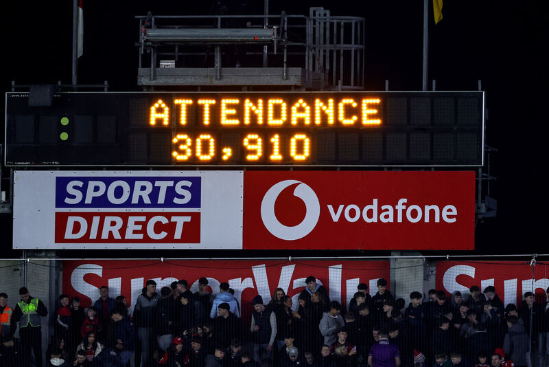 A view of the record breaking attendance of 30,910 at the game. Pic: ©INPHO/Ben Brady A view of the record breaking attendance of 30,910 at the game. Pic: ©INPHO/Ben Brady