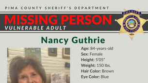 A missing person alert for Nancy Guthrie. (Pima County Sheriff’s Department via AP)