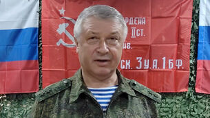 <p>In this image made from video and provided by the Russian Defense Ministry Press Service, on June 23, 2023, Lt. Gen. Vladimir Alekseyev speaks to servicemen in an undisclosed location. (Russian Defense Ministry Press Service via AP)</p>