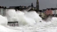 Watch: Rough seas cause unusually high waves to hit the coast of Ireland